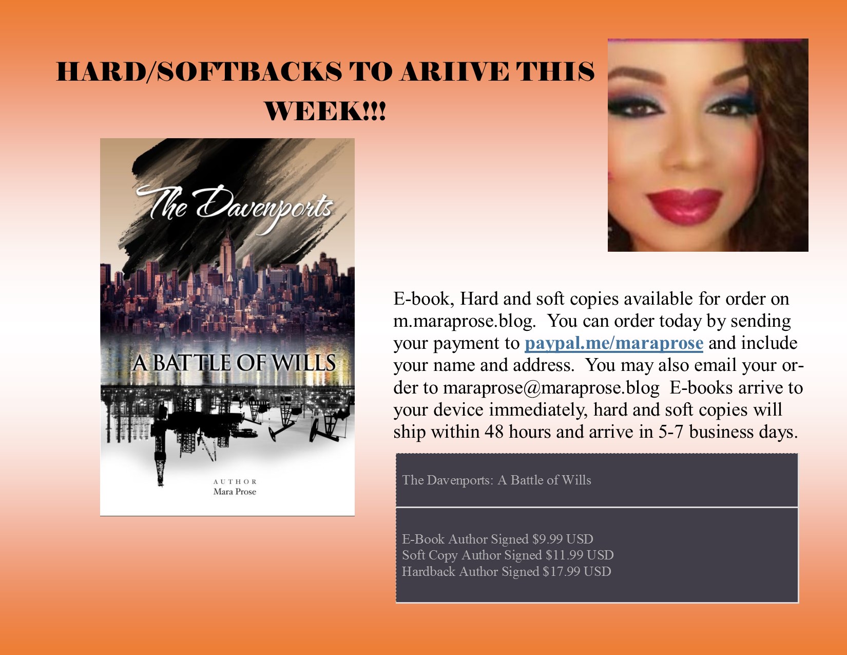 Hardback and Softback Announcement